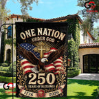 Christian Eagle Patriotic House 1776-2026 Religious 250th Yard Garden Flag