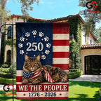 Custom Cat We The People Personalized 250 Years Pet Banner US Decor Garden Flag