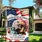 Custom Family 250th Anniversary Personalized USA Eagle 2026 Decor Garden Flag
