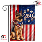 Custom German Shepherd 250 Years Personalized Dog Breed Patriotic Garden Flag