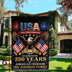 Custom USA 250th Anniversary Personalized American Freedom Banner Garden Flag