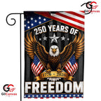 Dark 250 Years Of Freedom House Garden Flag Patriotic Eagle 1776-2026 Decor