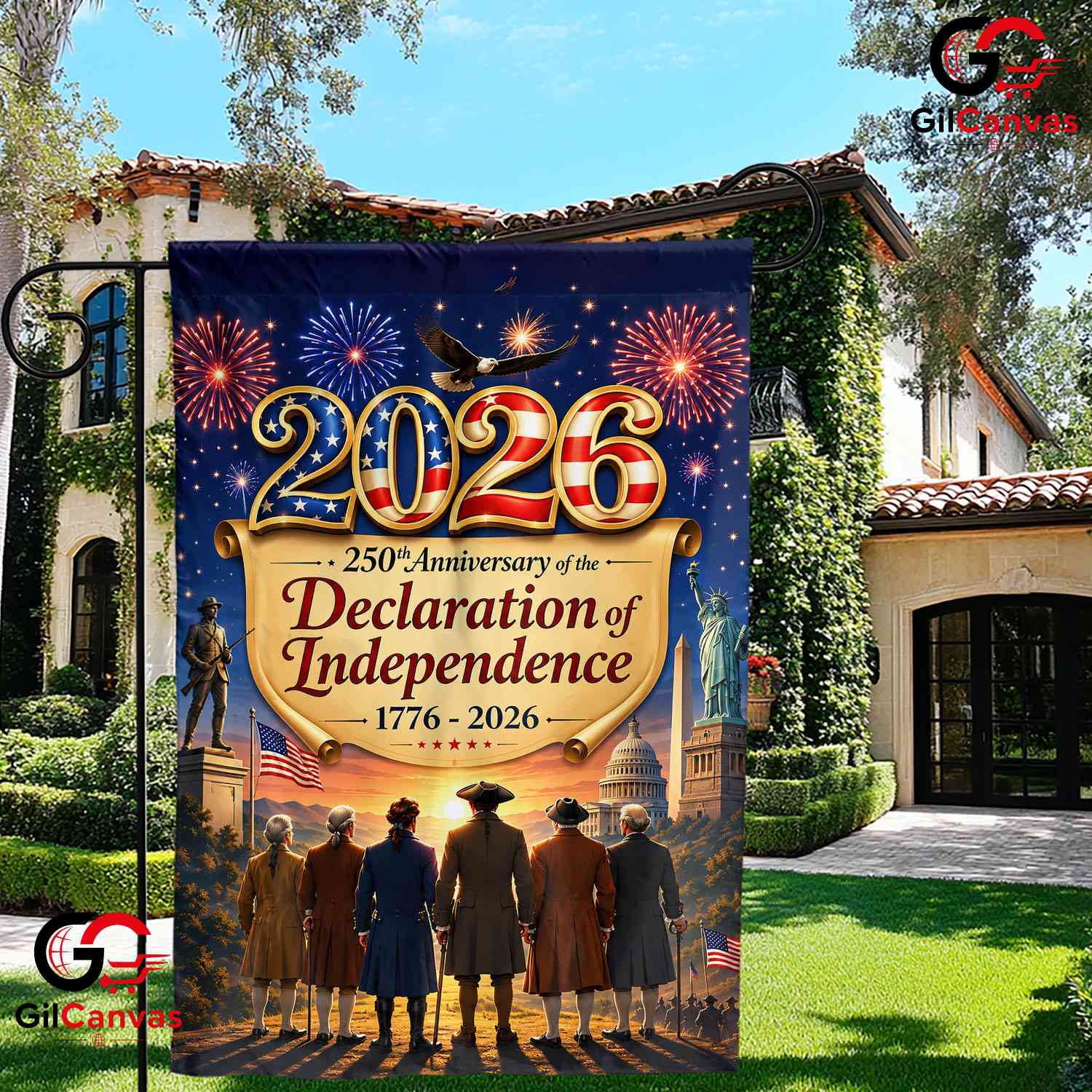 Declaration of Independence 250th Founding Fathers Patriotic Garden Flag