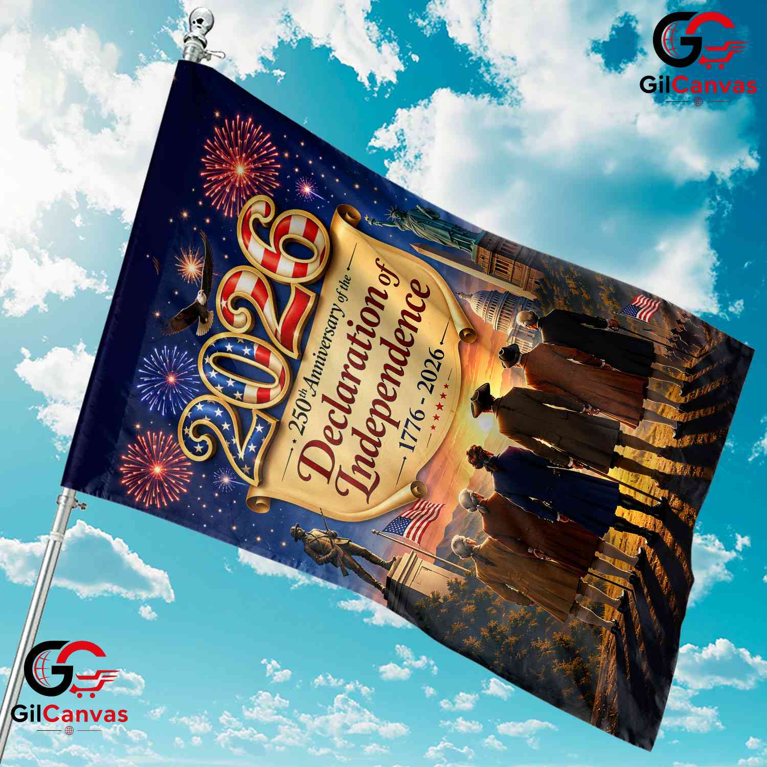 Declaration of Independence 250th Founding Fathers Patriotic Garden Flag