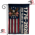 Distressed American Flag 250th Garden Banner Rustic Patriotic Eagle Yard Decor