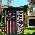 Distressed American Flag 250th Garden Banner Rustic Patriotic Eagle Yard Decor