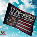 Distressed American Flag 250th Garden Banner Rustic Patriotic Eagle Yard Decor