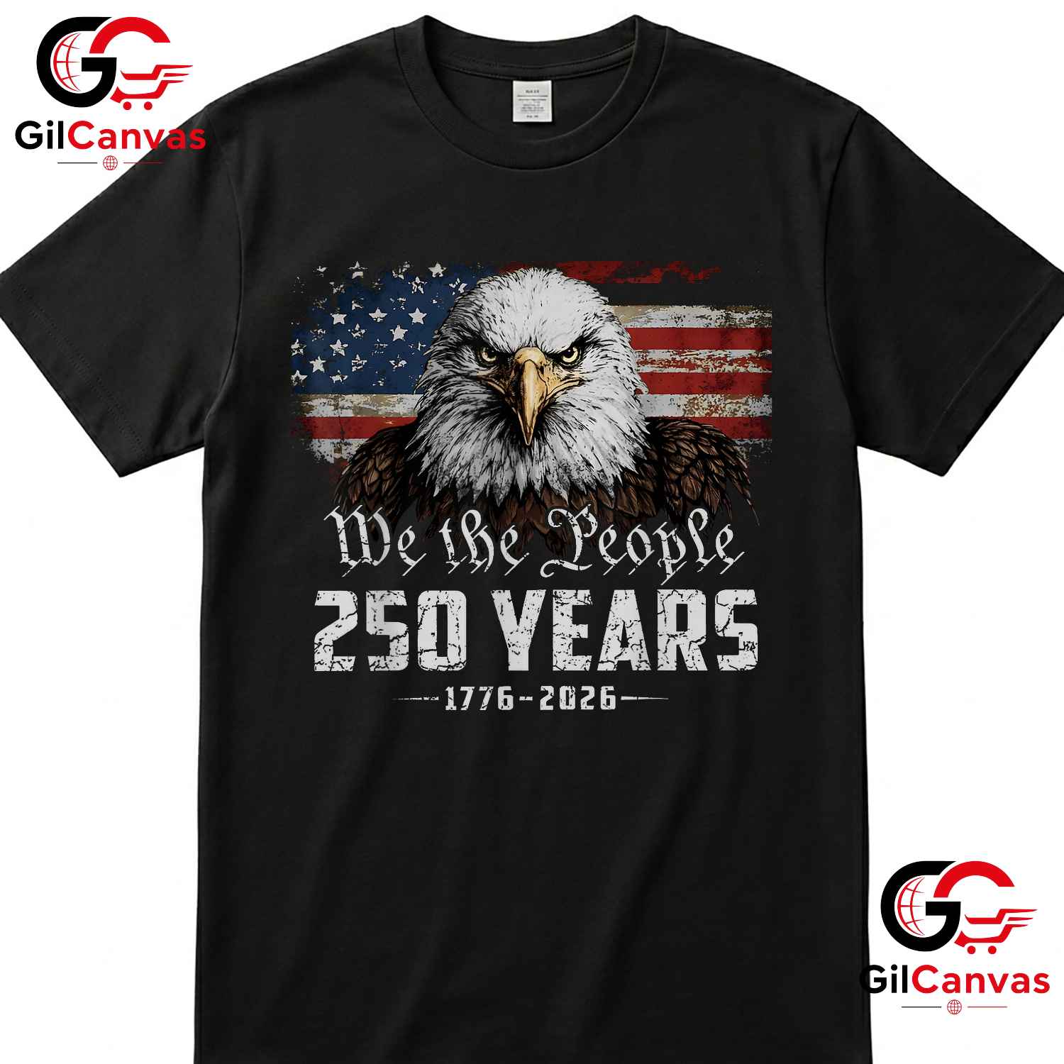 Eagle American Flag 250th Anniversary 4th of July 250 Years Unisex Adult T-Shirt