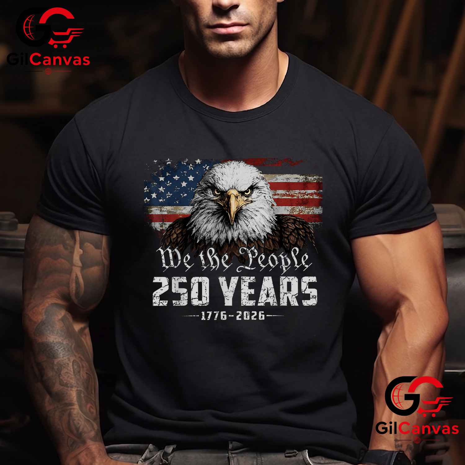 Eagle American Flag 250th Anniversary 4th of July 250 Years Unisex Adult T-Shirt