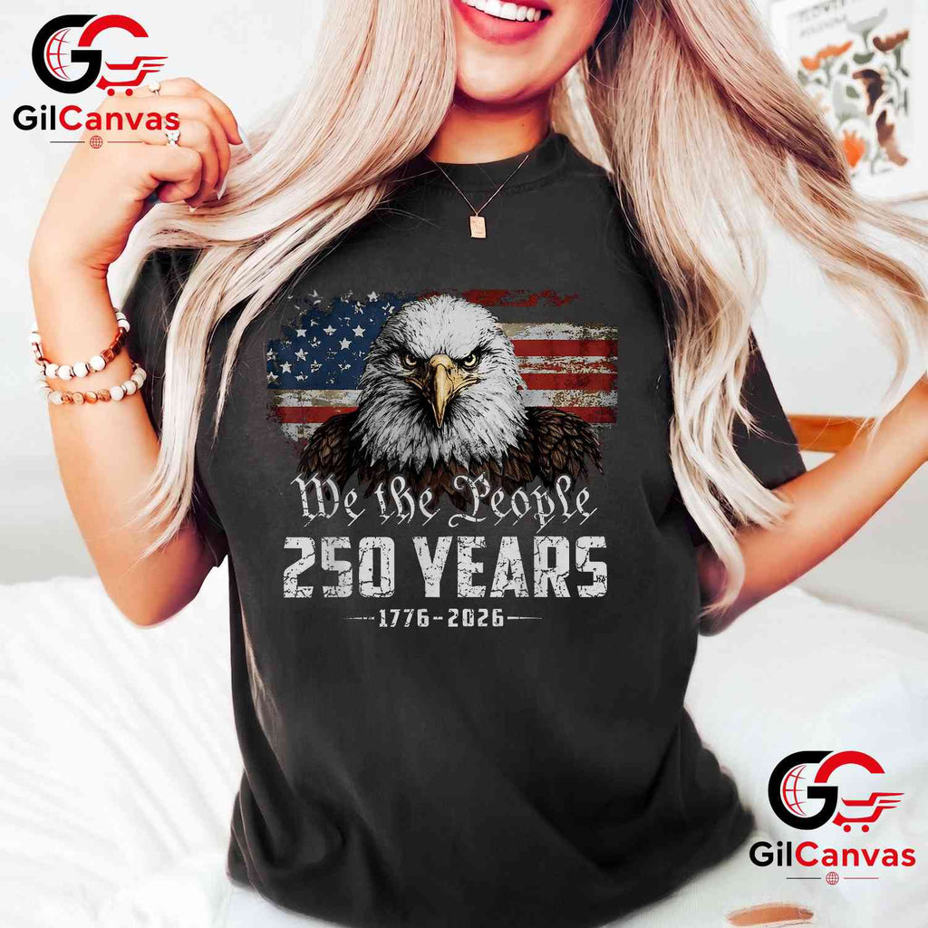 Eagle American Flag 250th Anniversary 4th of July 250 Years Unisex Adult T-Shirt