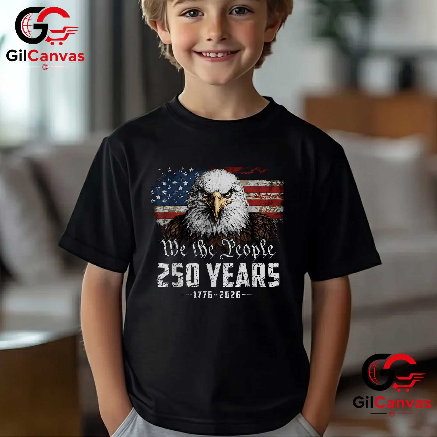 Eagle American Flag 250th Anniversary 4th of July 250 Years Unisex Adult T-Shirt