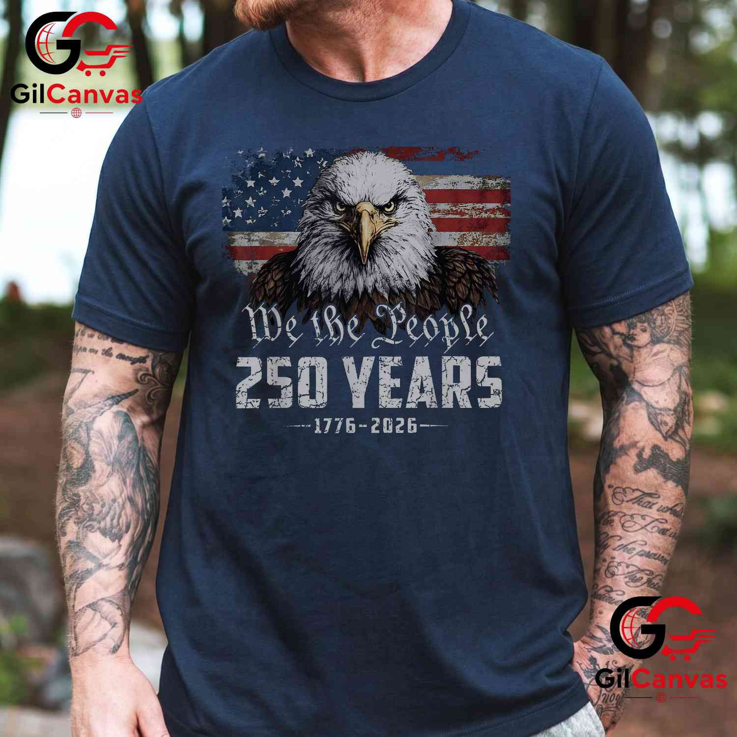 Eagle American Flag 250th Anniversary 4th of July 250 Years Unisex Adult T-Shirt