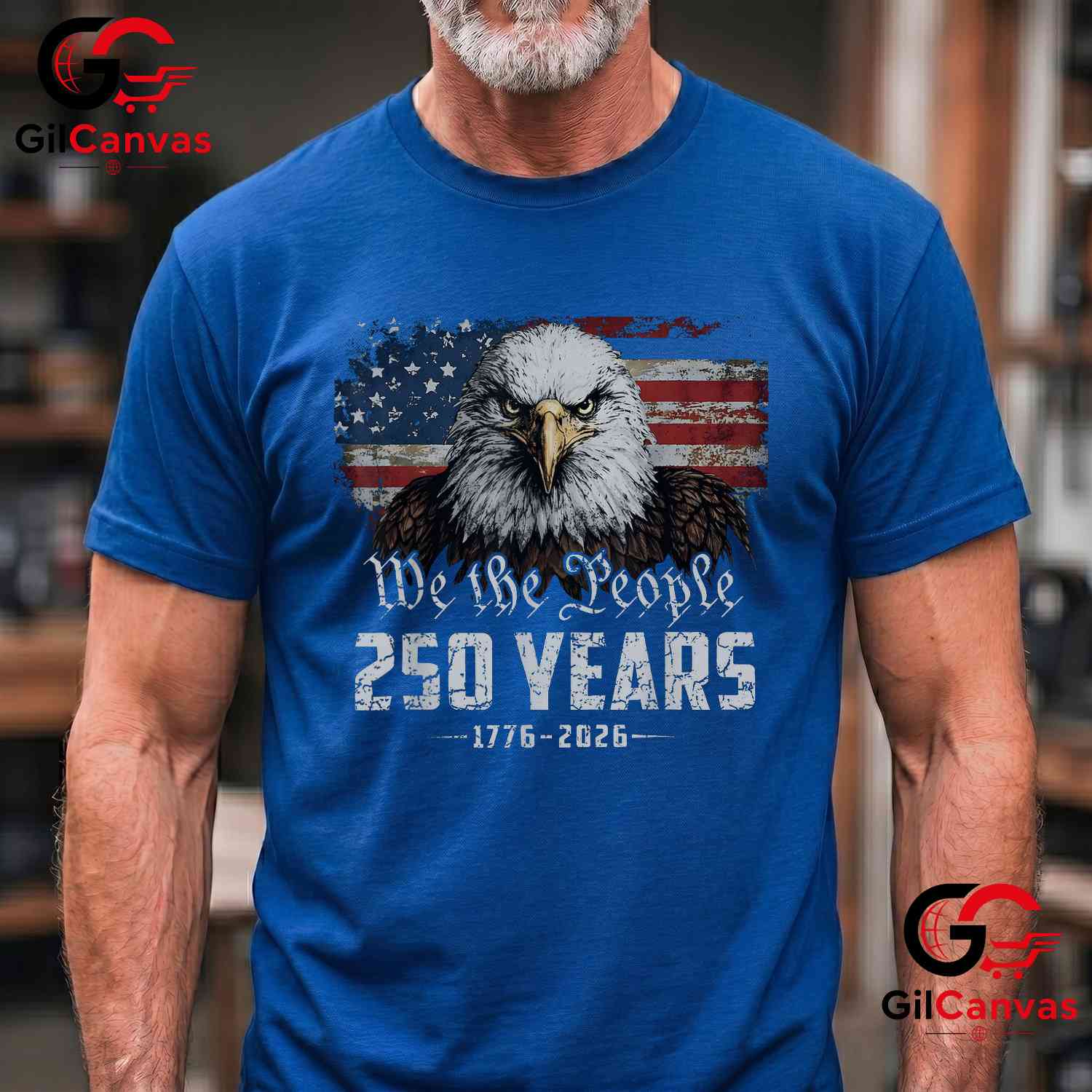 Eagle American Flag 250th Anniversary 4th of July 250 Years Unisex Adult T-Shirt