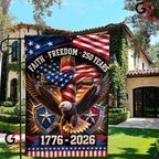 Faith And Freedom 250th Garden Flag Christian Eagle Cross Outdoor House Banner