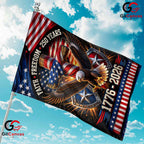 Faith And Freedom 250th Garden Flag Christian Eagle Cross Outdoor House Banner