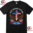 Faith Freedom 4th of July Patriotic USA 250th Anniversary Unisex Vintage Patriotic T-Shirt