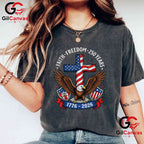 Faith Freedom 4th of July Patriotic USA 250th Anniversary Unisex Vintage Patriotic T-Shirt