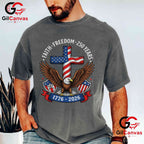 Faith Freedom 4th of July Patriotic USA 250th Anniversary Unisex Vintage Patriotic T-Shirt