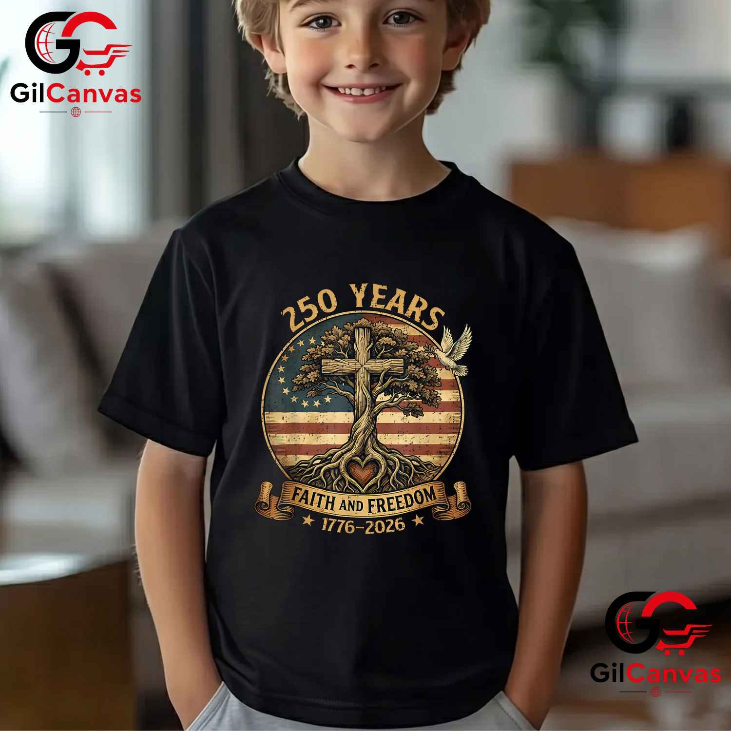 Faith Freedom Christian USA 250th Anniversary 250 Years Unisex Adult T-Shirt