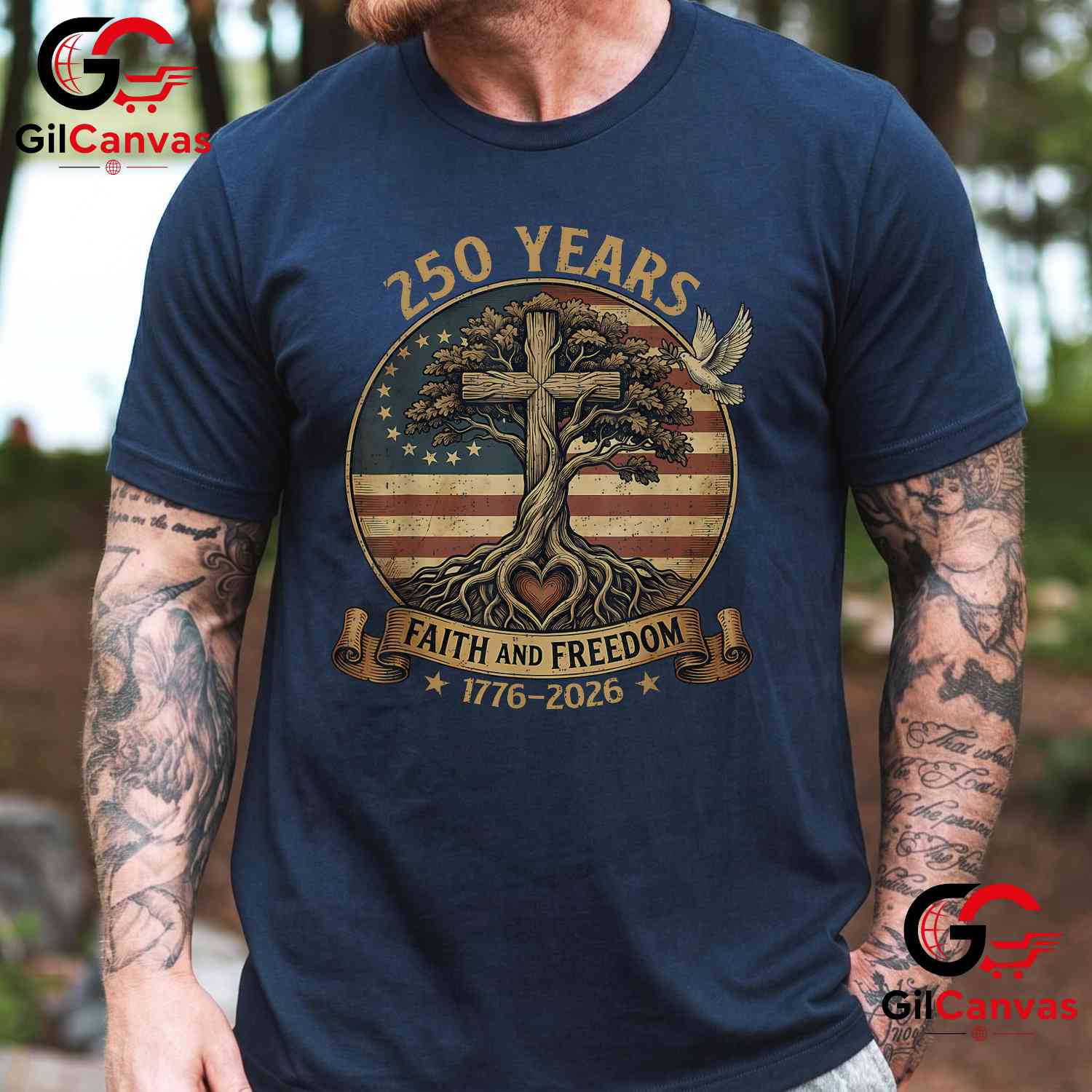 Faith Freedom Christian USA 250th Anniversary 250 Years Unisex Adult T-Shirt