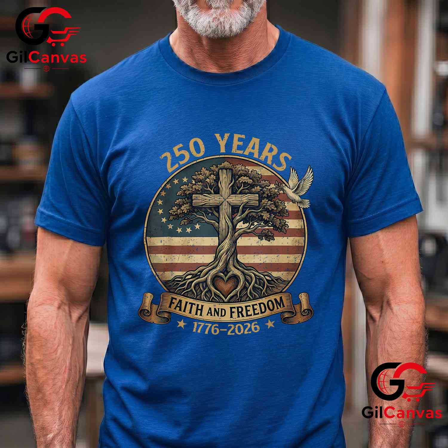 Faith Freedom Christian USA 250th Anniversary 250 Years Unisex Adult T-Shirt