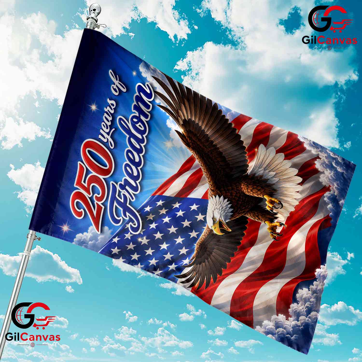 Flying Eagle 250th Anniversary Garden Flag Semiquincentennial Yard Decor Banner