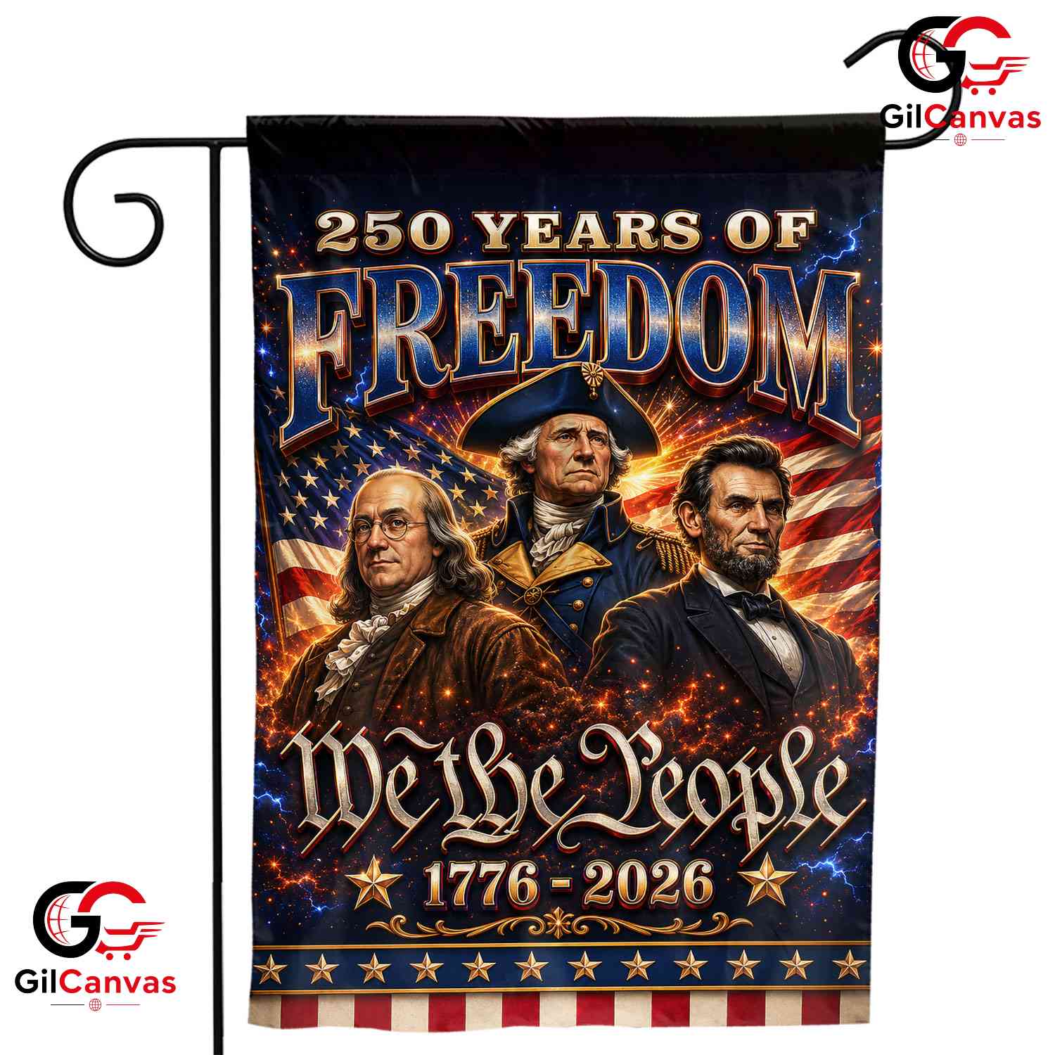 Founding Fathers 250th Garden Flag We The People Semiquincentennial Yard Decor