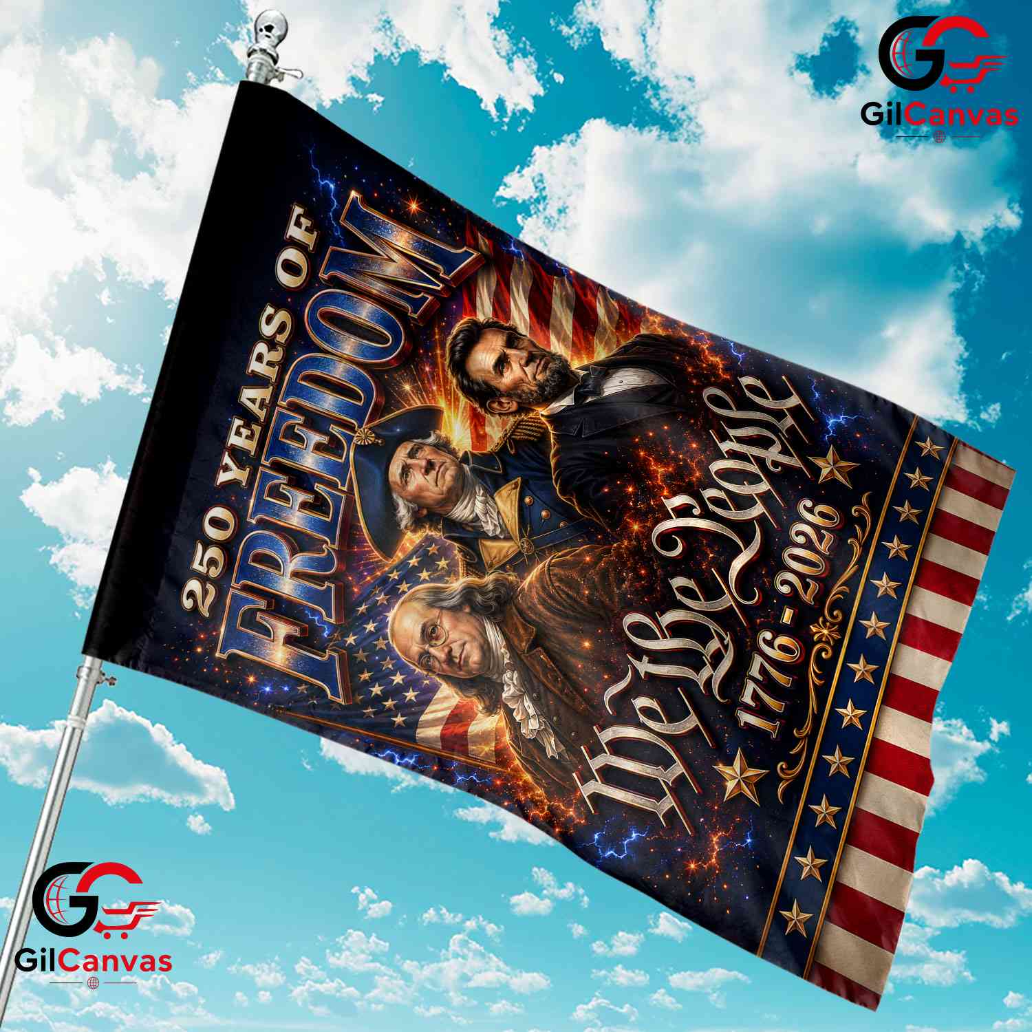 Founding Fathers 250th Garden Flag We The People Semiquincentennial Yard Decor