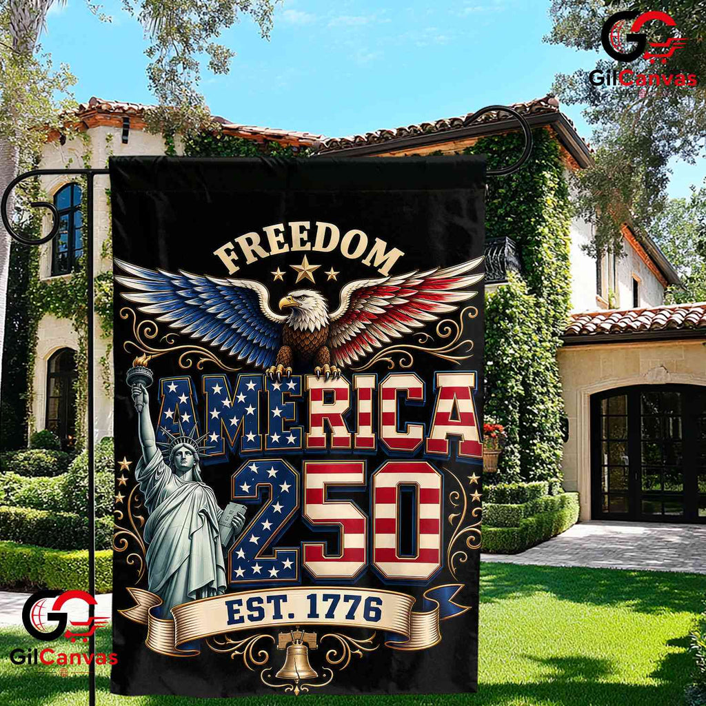 Freedom America 250 Garden Flag Statue Of Liberty Est 1776 Outdoor Yard Banner