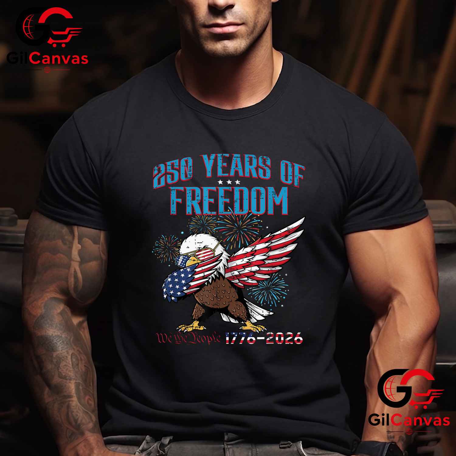 Freedom Eagle Dab 250th Anniversary USA 250 Years Unisex Youth Adult T-Shirt