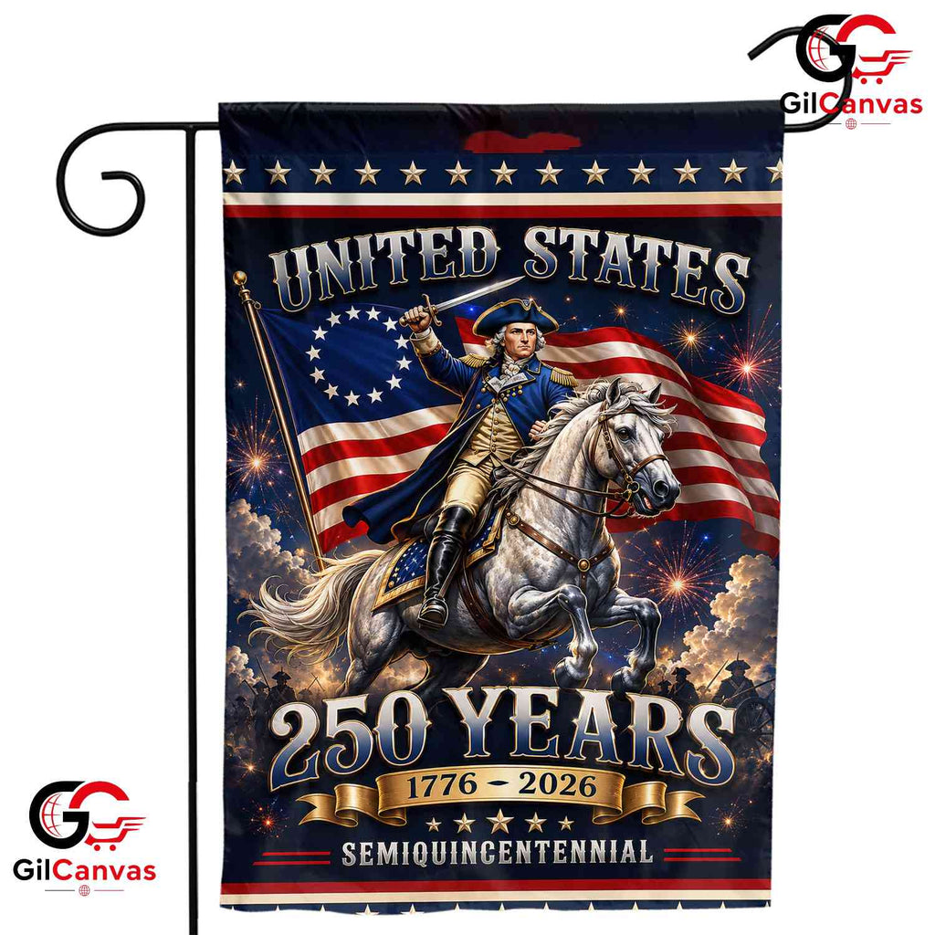 George Washington 250th Garden Flag Semiquincentennial Yard Decor 1776-2026
