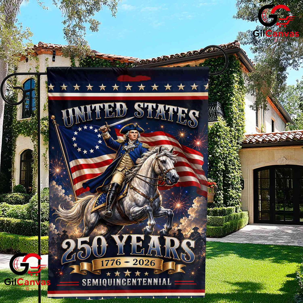 George Washington 250th Garden Flag Semiquincentennial Yard Decor 1776-2026