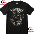 George Washington Abe Lincoln Guitar 250th Anniversary Unisex July 4th Graphic T-Shirt