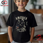 George Washington Abe Lincoln Guitar 250th Anniversary Unisex July 4th Graphic T-Shirt