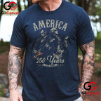 George Washington Abe Lincoln Guitar 250th Anniversary Unisex July 4th Graphic T-Shirt