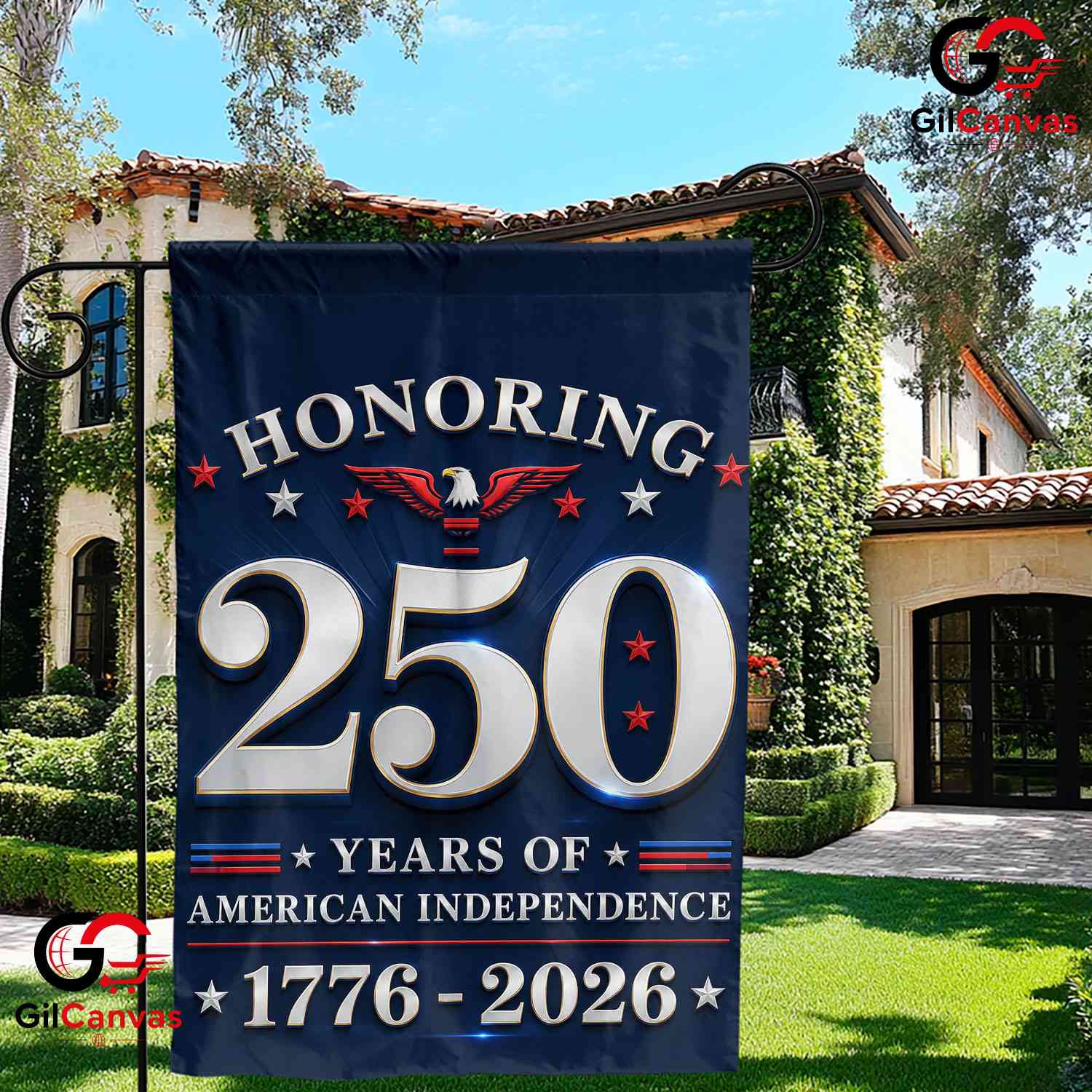 Honoring American Independence 250th Garden Flag Semiquincentennial Yard Decor