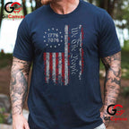 Independence Day Freedom 250 Years America Anniversary Unisex Men USA Flag Graphic T-Shirt
