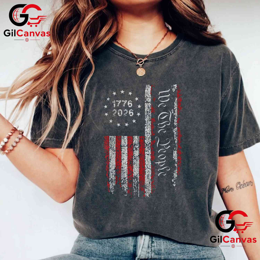 Independence Day Freedom 250 Years America Anniversary Unisex Men USA Flag Graphic T-Shirt