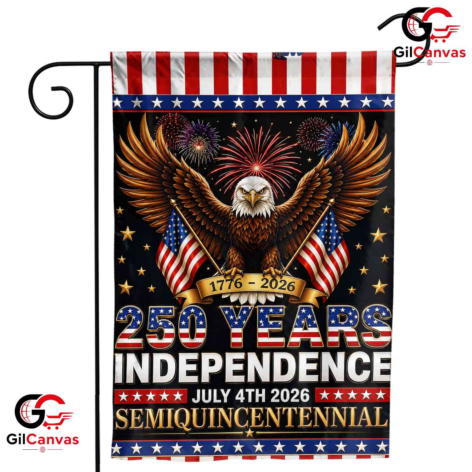 July 4th 2026 Independence Garden Flag Patriotic Eagle Semiquincentennial Sign