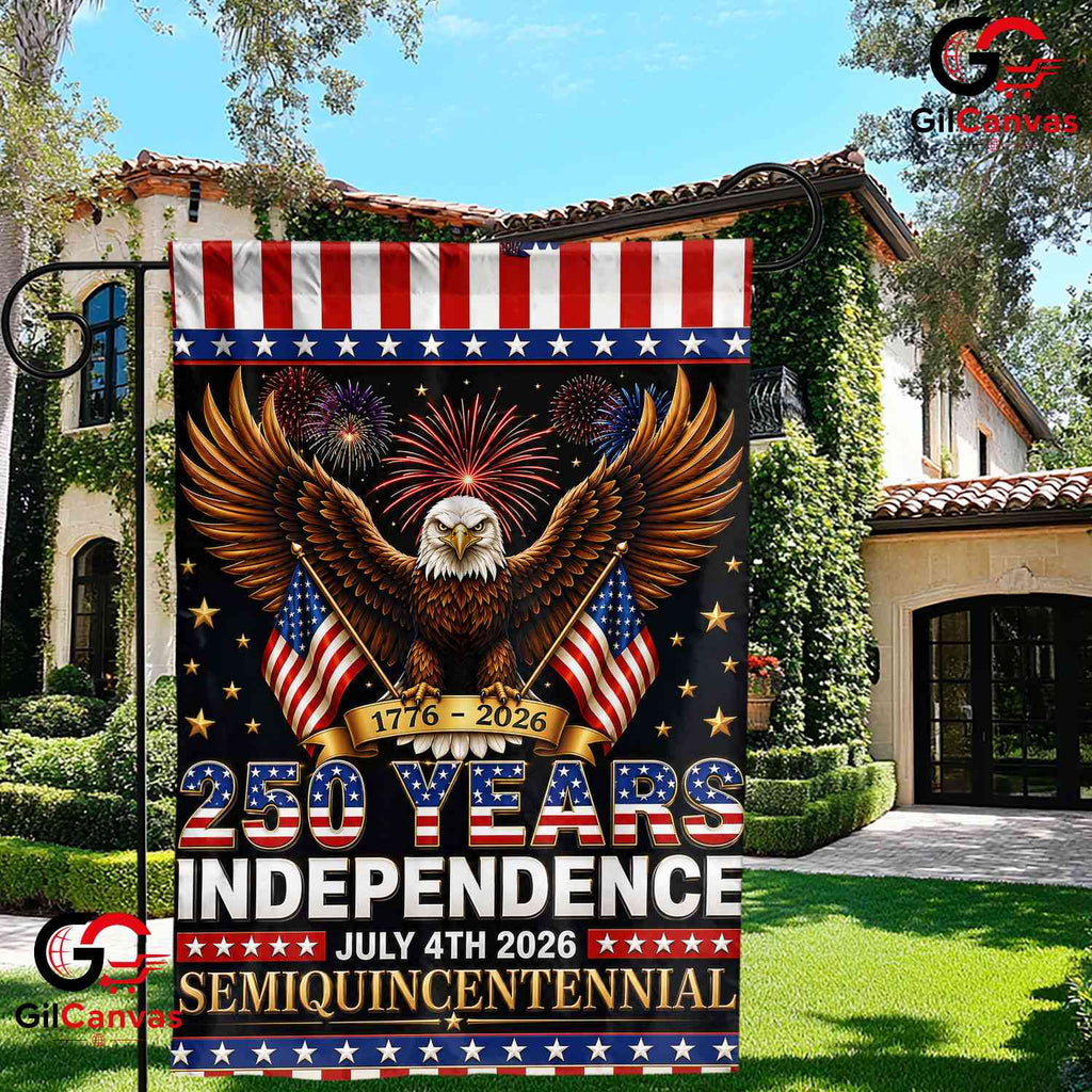 July 4th 2026 Independence Garden Flag Patriotic Eagle Semiquincentennial Sign