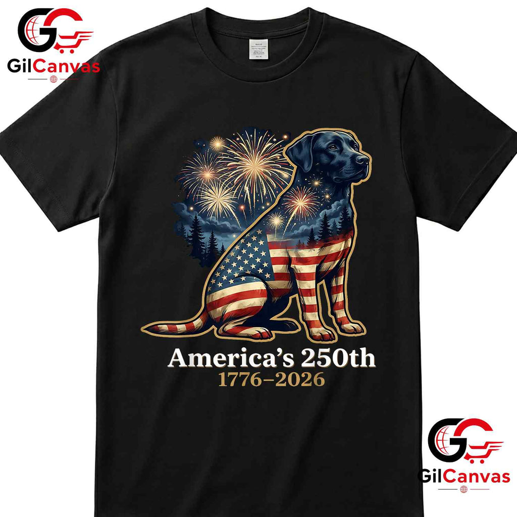 Labrador Retriever America 250th Anniversary 1776-2026 Unisex Dog Adult Graphic T-Shirt