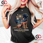 Labrador Retriever America 250th Anniversary 1776-2026 Unisex Dog Adult Graphic T-Shirt