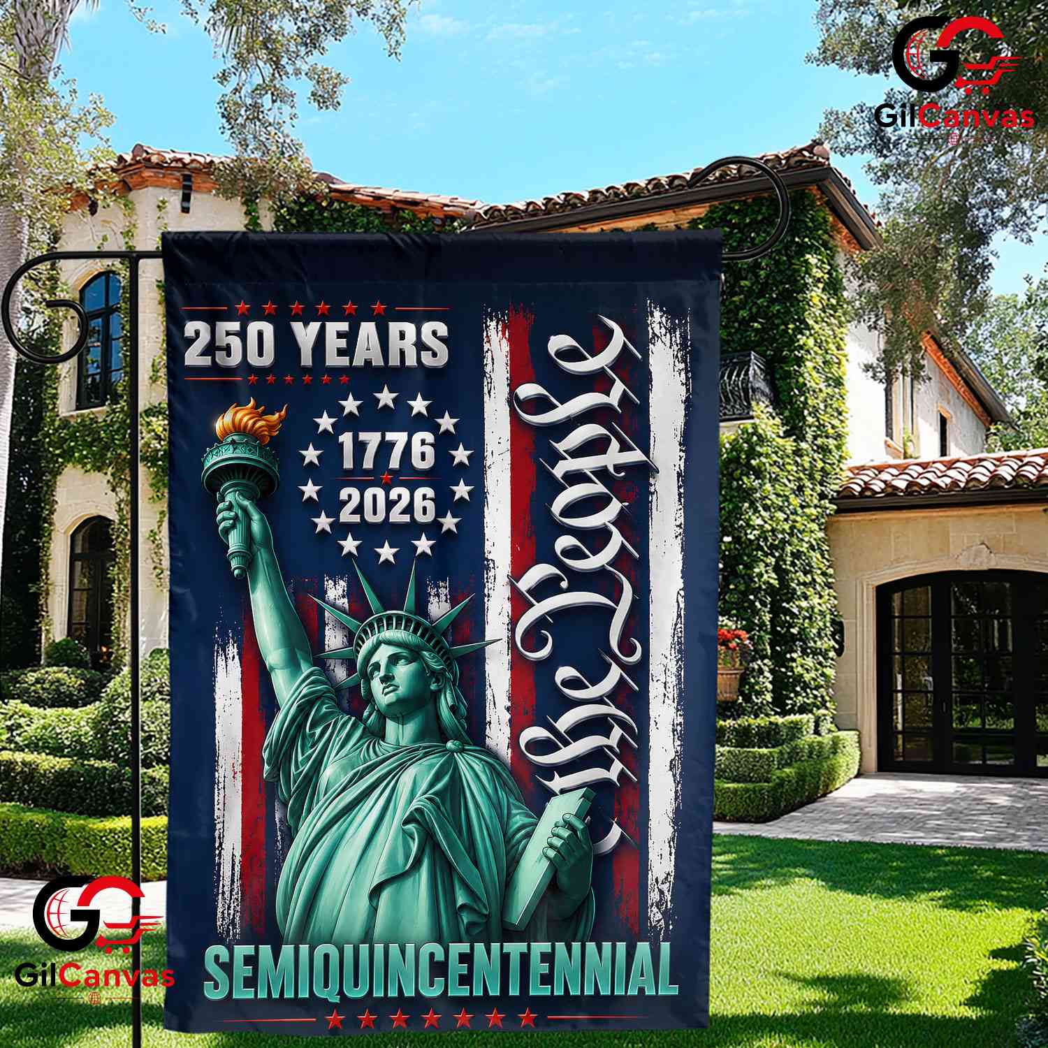 Lady Liberty 250 Years We The People Semiquincentennial Decor Garden Flag