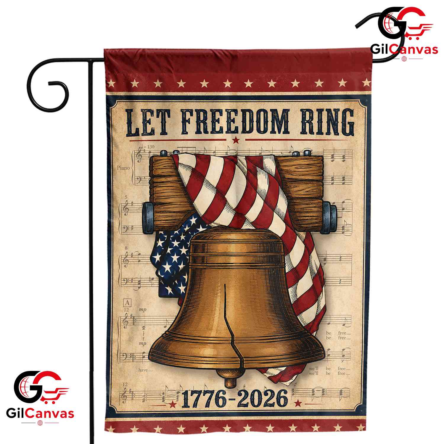 Let Freedom Ring 250th Garden Flag Liberty Bell Semiquincentennial Yard Decor