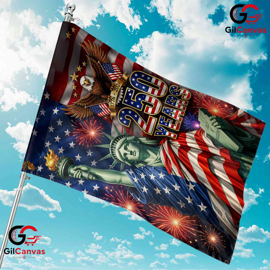 Liberty And Eagle 250th House Garden Flag July 4th Fireworks 1776-2026 Decor