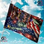 Liberty And Eagle 250th House Garden Flag July 4th Fireworks 1776-2026 Decor