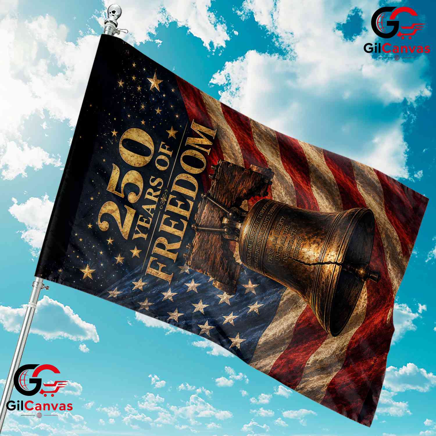Liberty Bell 250th Anniversary Garden Flag Semiquincentennial Yard Decor Banner