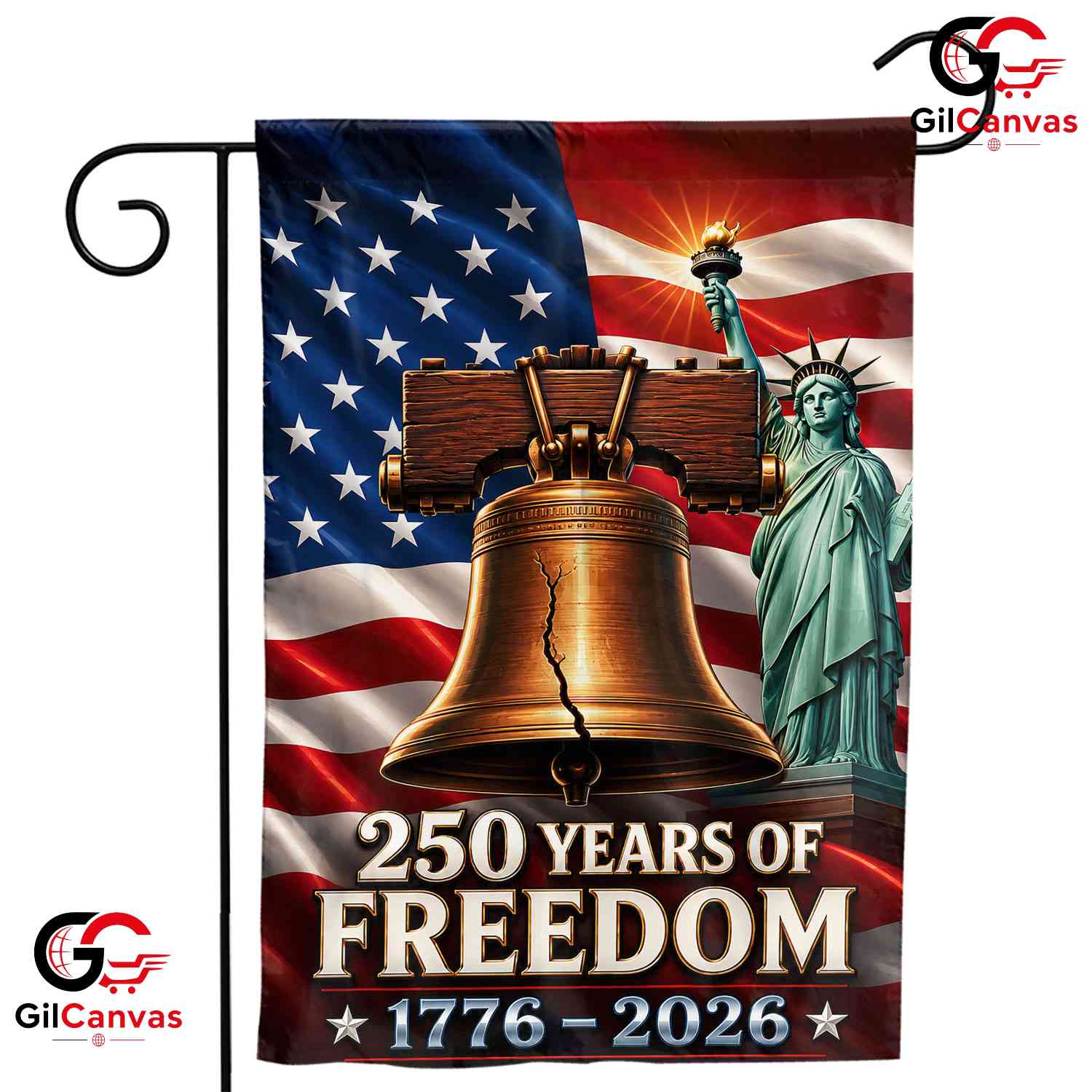 Liberty Bell 250th Anniversary House Garden Flag Semiquincentennial Yard Decor