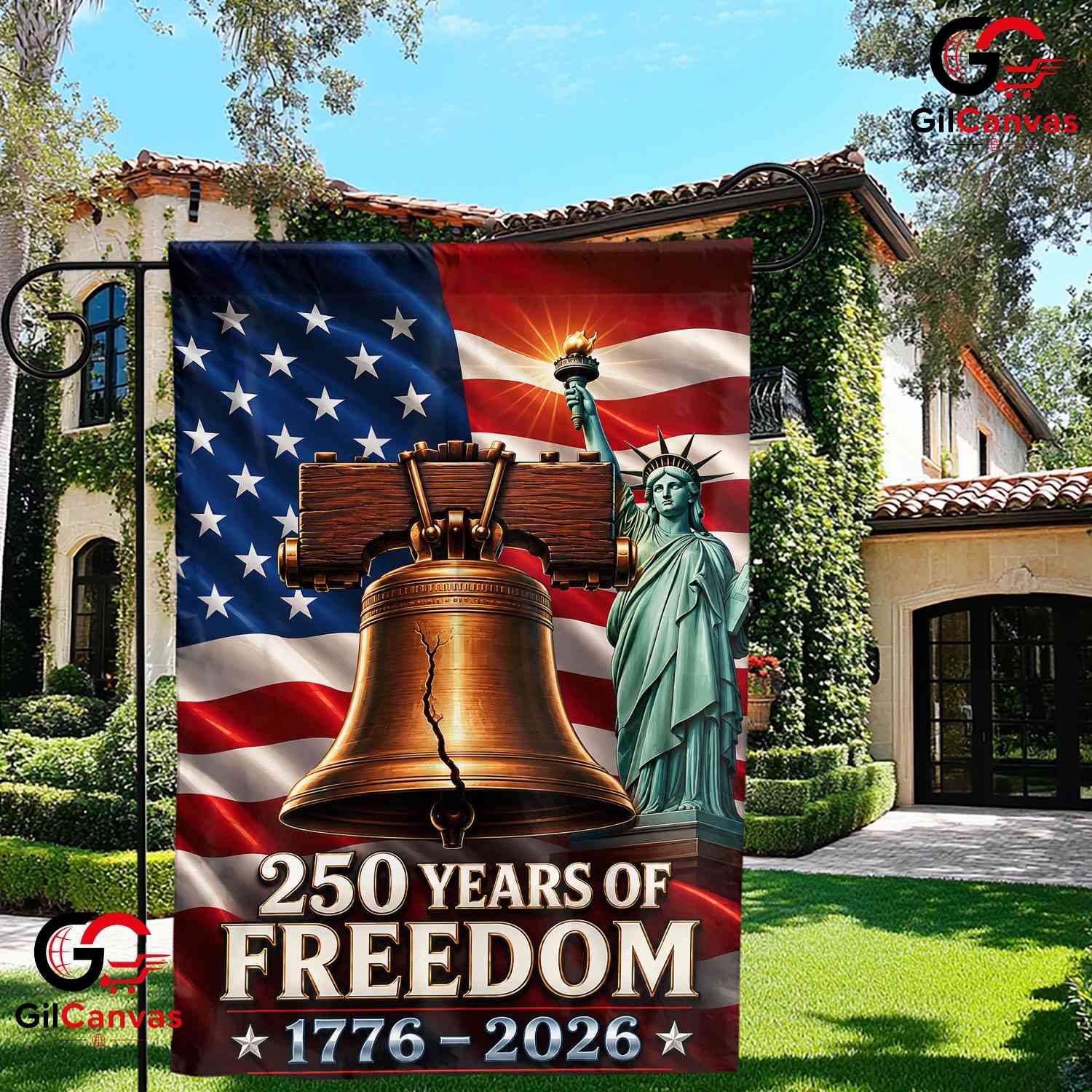 Liberty Bell 250th Anniversary House Garden Flag Semiquincentennial Yard Decor