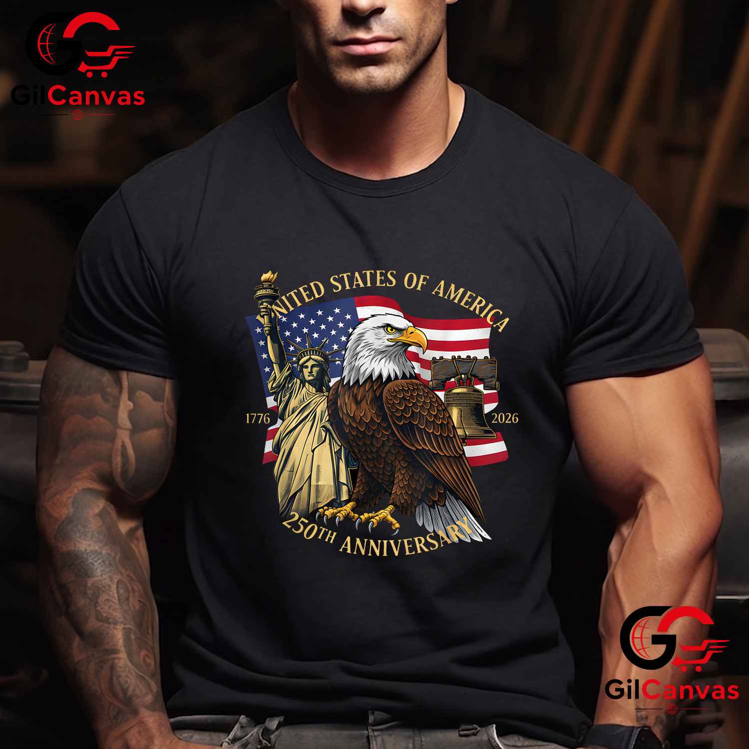 Liberty Bell Eagle 250th Birthday 1776-2026 250 Years Unisex Men Women Graphic T-Shirt